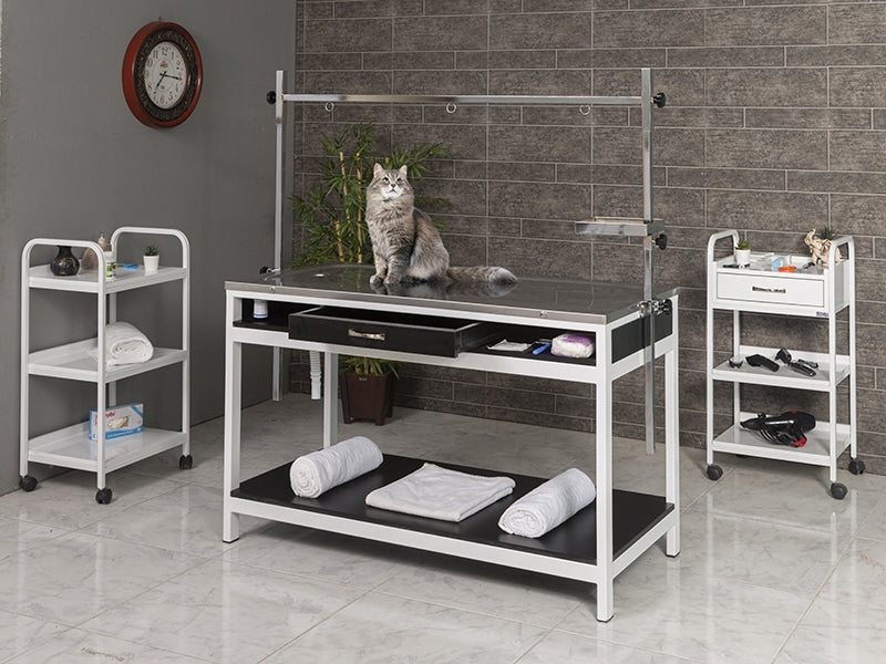 Çekmeceli Veteriner Ameliyat Masası, Ahşap Veteriner Masası, 304 Kalite Paslanmaz Veteriner Masası