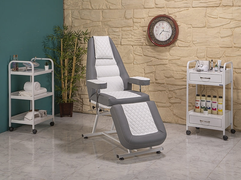 Anka Sırt ve Ayak Kısmı Hareketli Koltuk (Gri - Beyaz)