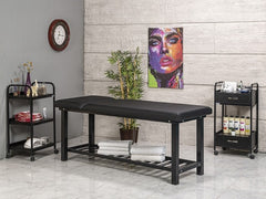 Elit Ekstra Sağlam Sırt Hareketli Bakım Masası | Siyah