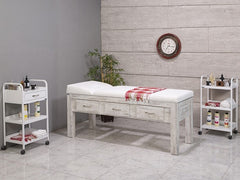 Foça Sırt Hareketli Ahşap Bakım Masası | Kristal