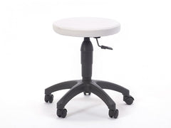 Amortisörlü Çalışma Taburesi | Dökme Sünger - Beyaz - Plastik Ayak