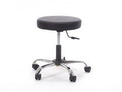 Amortisörlü Çalışma Taburesi | Siyah - Kromajlı Ayak