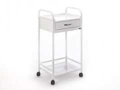 Arya Cihaz Taşıma ve Setup Sehpası | Ahşap Çekmeceli - Beyaz - Sac