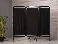 3 Kanatlı Paravan Perde | Siyah - Oval