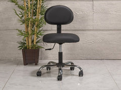 Amortisörlü Çalışma Sandalyesi | Siyah - Kromajlı Ayak