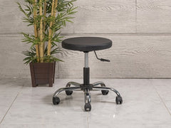 Amortisörlü Çalışma Taburesi | Dökme Sünger - Siyah - Kromajlı Ayak