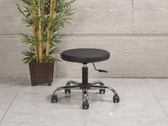 Amortisörlü Çalışma Taburesi | Dökme Sünger - Siyah - Kromajlı Ayak