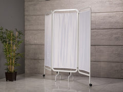 3 Kanatlı Paravan Perde | Beyaz - Oval