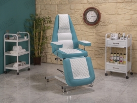 Royal Height Moving Hydraulic Seat | Turquoise-White