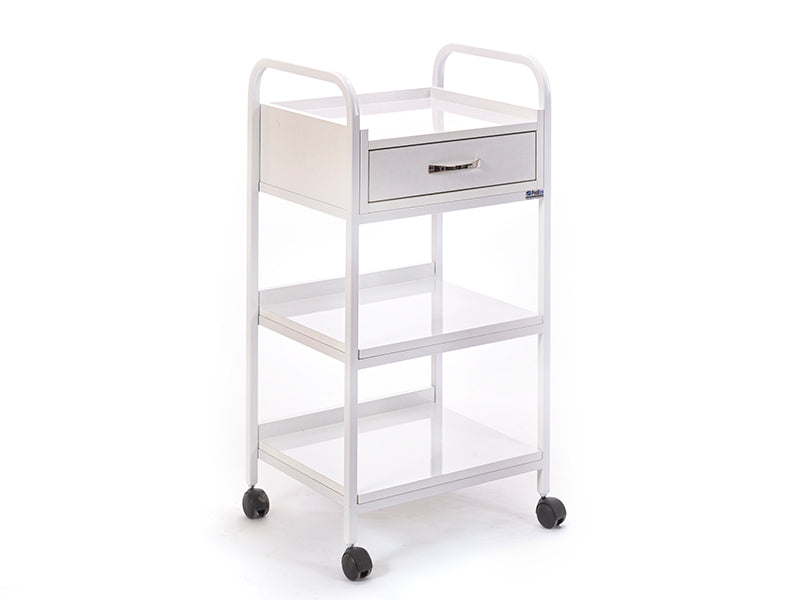 Dizayn Cihaz Taşıma ve Setup Sehpası | Tek Çekmeceli - Beyaz