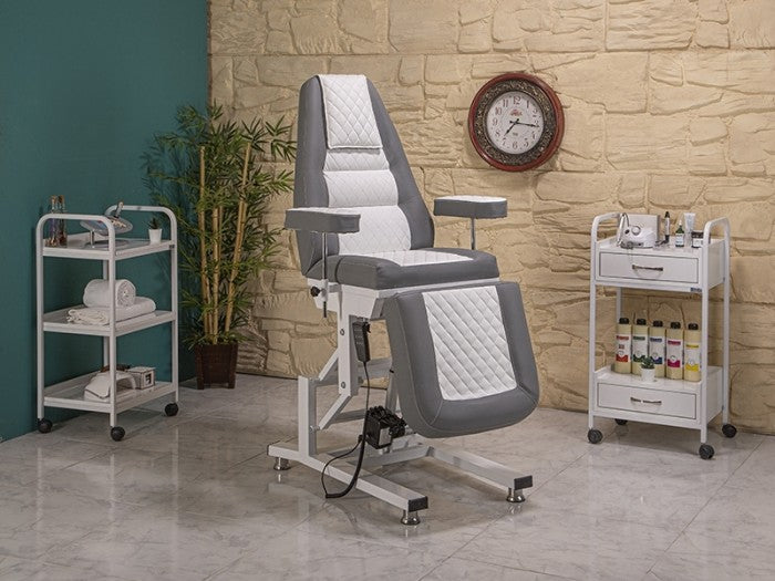 Elegance 3 Motorlu Yükseklik Hareketli Koltuk | Gri - Beyaz