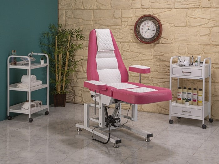 Elegance 3 Motorlu Yükseklik Hareketli Koltuk | Pembe - Beyaz