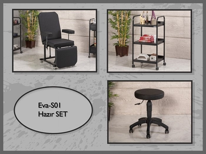 Hazır Setler | Eva-S01 | Hareketli Koltuk, Cihaz Sehpası, Tabure